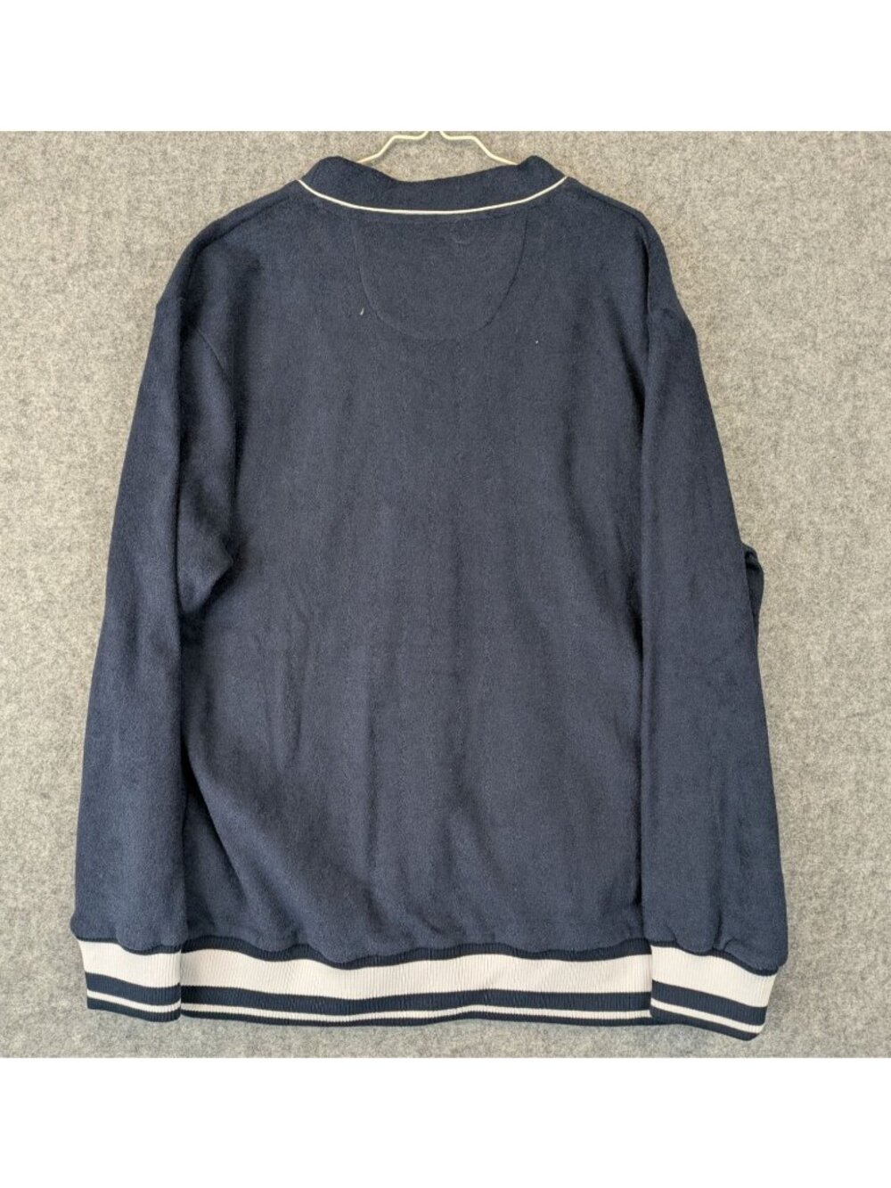 GUESS Womens Medium Navy Blue Fleece Varsity Cardigan Raquelle Button NWT - Picture 7 of 8